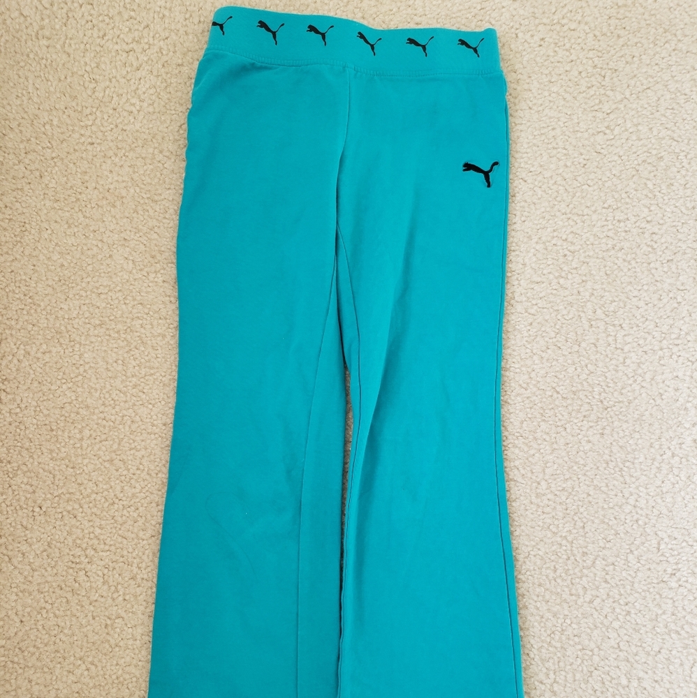 Puma Straight Leg Pants Blue Girls Size Small